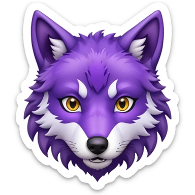 purple wolf head sticker