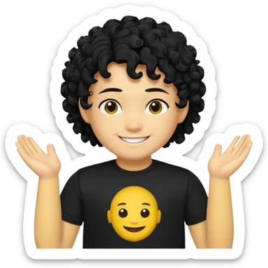 his skin is yellow he has curly hair he is from roblox his name is Shedletsky sticker