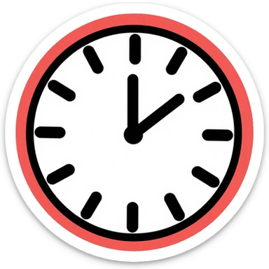 Clock face showing exactly 2 o'clock sticker