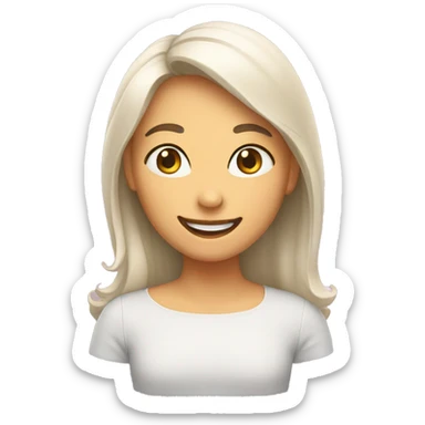 happy woman heart sticker