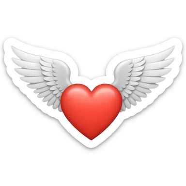 A heart in the middle of two wings mini mal sticker