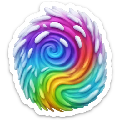 A rainbow yeti poop swirl emoji sticker