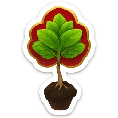 small green tree sapling with the usc logo in red and gold sticker