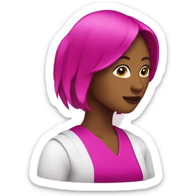 fuchsia with a woman face sticker