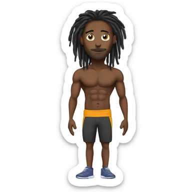 fitness guy, with dreads, and slim bodybuild sticker