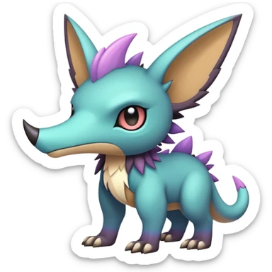 cool colorful dark pastel edgy fantasy animal hybrid Fakemon full body sticker