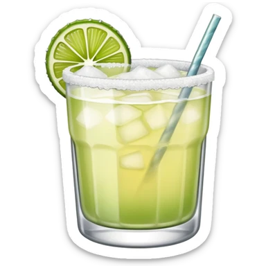 Margarita in a tumbler with a salt rim sticker