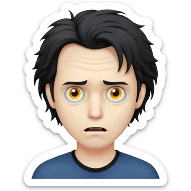 A realistic portrait of a man in horror, waist-length sticker