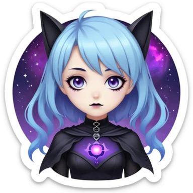 Gorgeous Cute Gothic Edgy Nebula Gradient Beautiful Anime Emo BatLady sticker