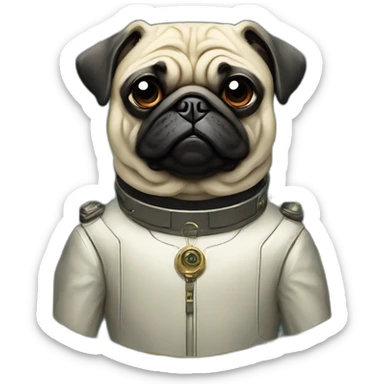 A cyberpunk pug in Art Nouveau style during 1910 sticker