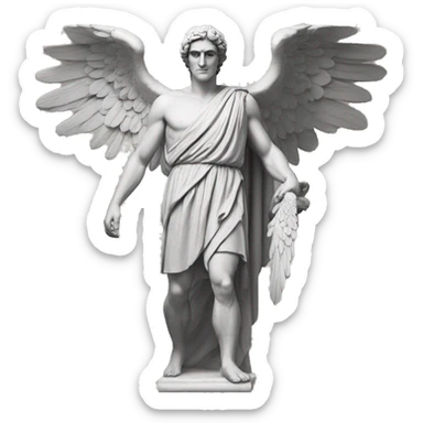 Greek statue of a man with Eagles wings sticker