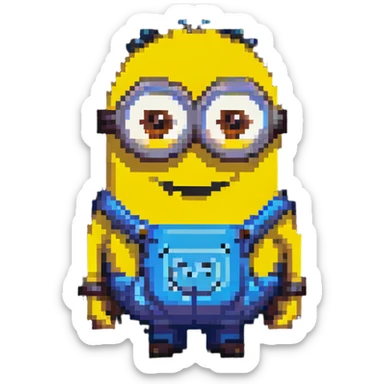 happy Minion pixel art character sticker
