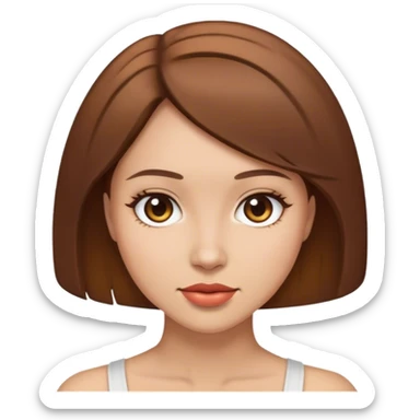 beautiful woman with brown bobbed hair sticker