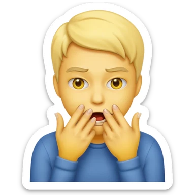 Nervous emoji that bite his nails sticker