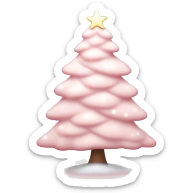 light pink aesthetic christmas tree with snow sticker