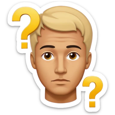 thinking men head and top question mark pop sticker