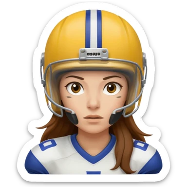 Long Haired Football Players, Female player sticker