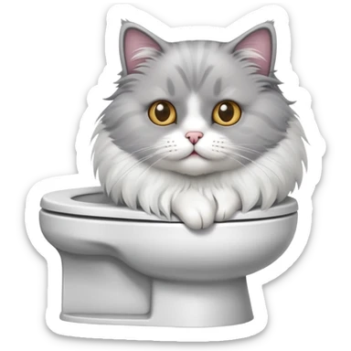 Кошка на унитазе sticker