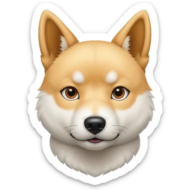 White Jindo dog has sharp face line sticker