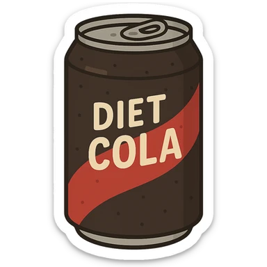 flat toon diet cola sticker
