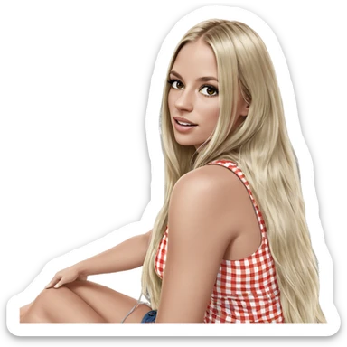 blonde girl outdoors looking up sticker