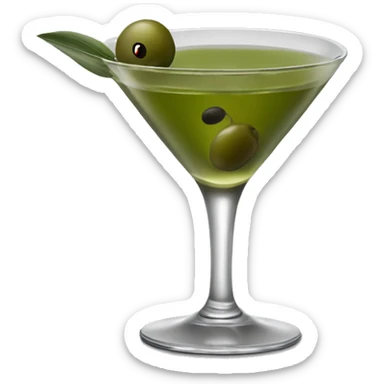 Olive martini with no garnish sticker