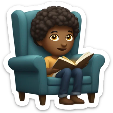 Cozy reading a book  sticker