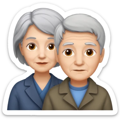 lo mismo que estas haciendo solo coloca alado de la abuela un hombre joven  sticker