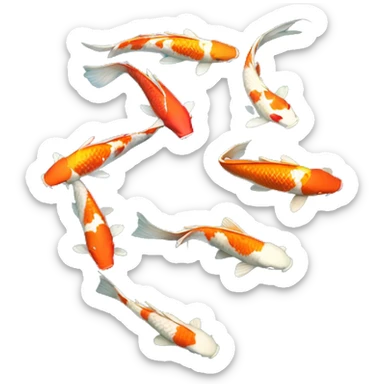 koi pond realistic  sticker
