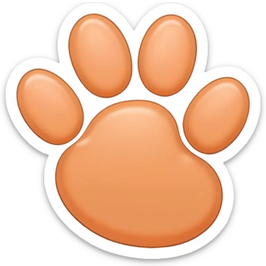 a very light pale pastel apricot pawprint sticker