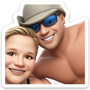 happy couple selfie moment sticker