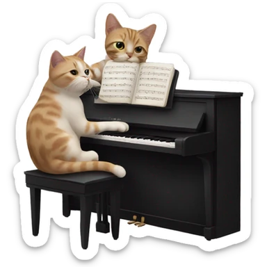 CAT playing Piano  sticker