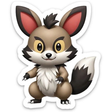 Teddiursa-Pichu-Minccino-Obstagoon-fusion  sticker