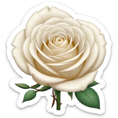 white rose, without green leaves, just flower sticker