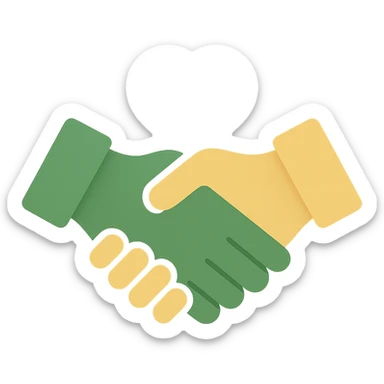 partnership icon, modern look, green gold and white color scheme, rounded shapes, simple design, no background sticker