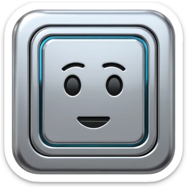 A futuristic microchip emoji made of polished silver chrome, minimal circuit details, smooth metallic surface, soft lighting, iOS emoji style, centered, clean white background sticker