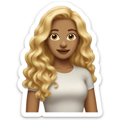 wavy light brown blonde hair sticker