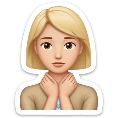 Person with hands crossed on neck sticker