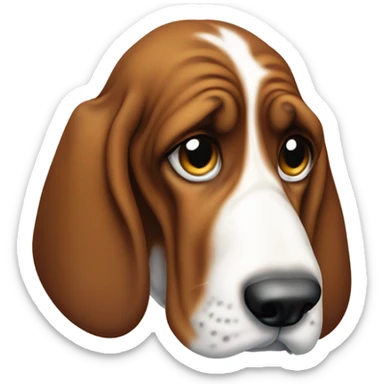 Basset hound crying sticker