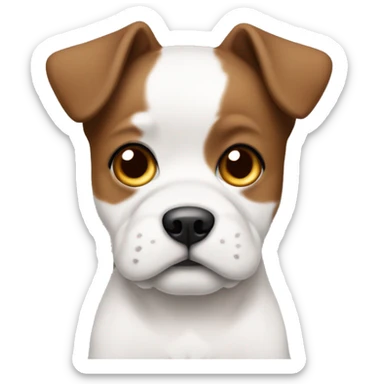 cachorro shitsu branco com manchas marrons  sticker