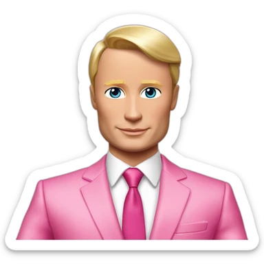 putin pink suit barbie sticker