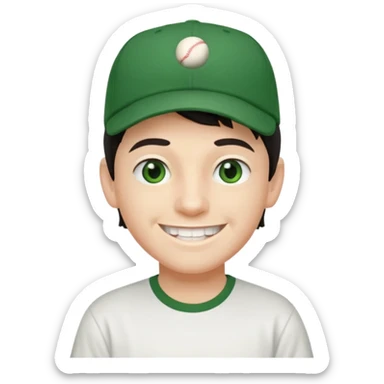 older-teenage-boy-dark-hair-green-eyes-tshirt-smiling-with-teeth-showing-baseball hat on sideways sticker