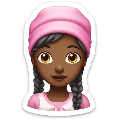 black girl with pink bonnet  sticker