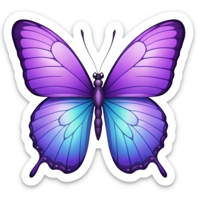 Purple butterfly with sharp ends on each wing sticker