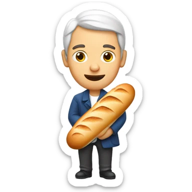 French man with baguette sticker