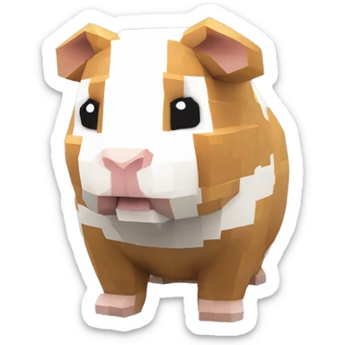 Minecraft style statue of a guineapig sticker
