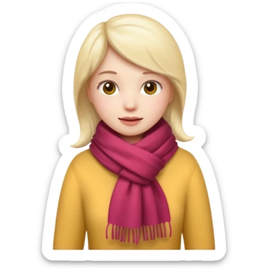 emoji character wearing scarf walking in cold air sticker
