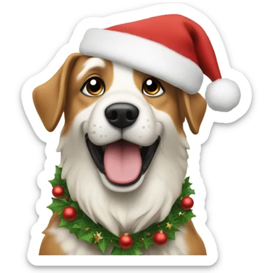 Create a Merry Christmas message with dogs celebrating the holiday in good cheer sticker