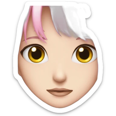 anime pink eyes with long eyes sticker