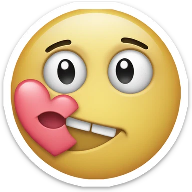 Emoji with heart eyes and Laughing one hand over the mouth sticker